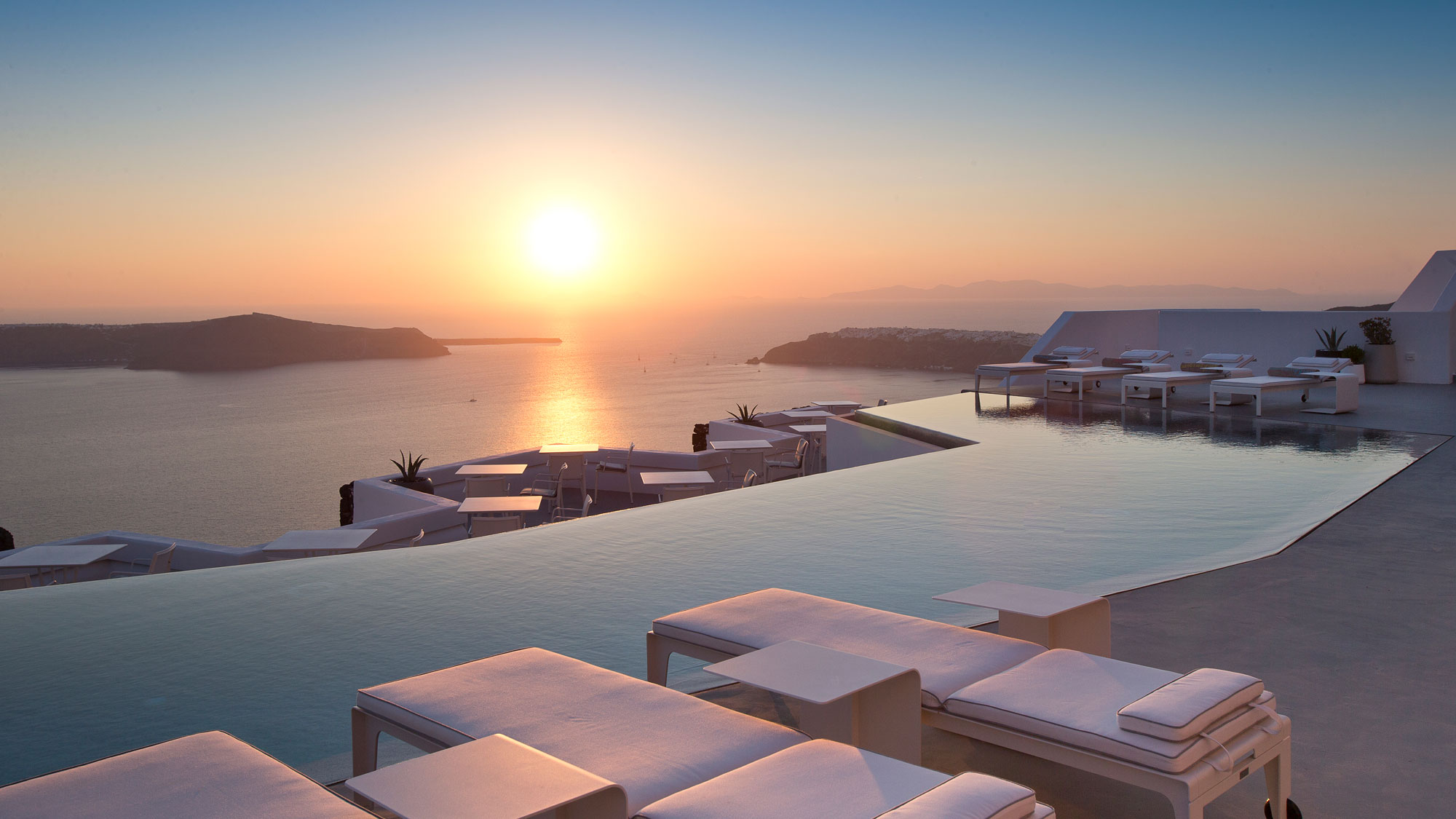 pool sunset