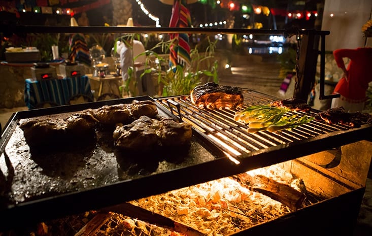 barbecue at night