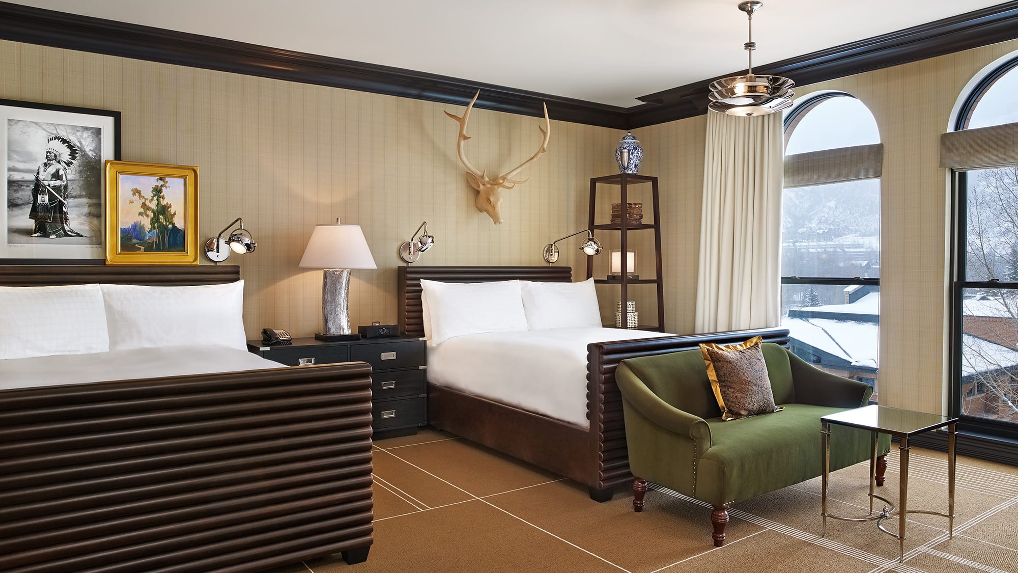 double beds and couch